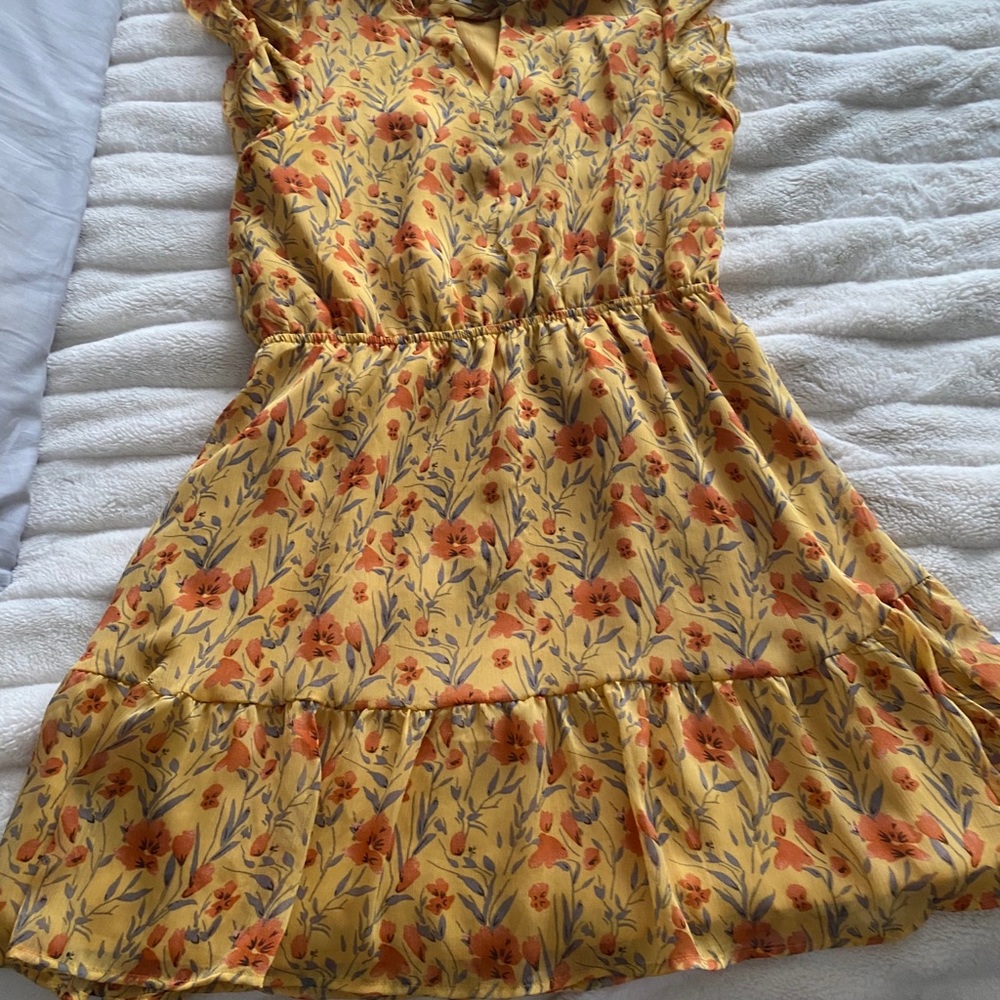 NWOT Hayden fall dress M yellow orange floral